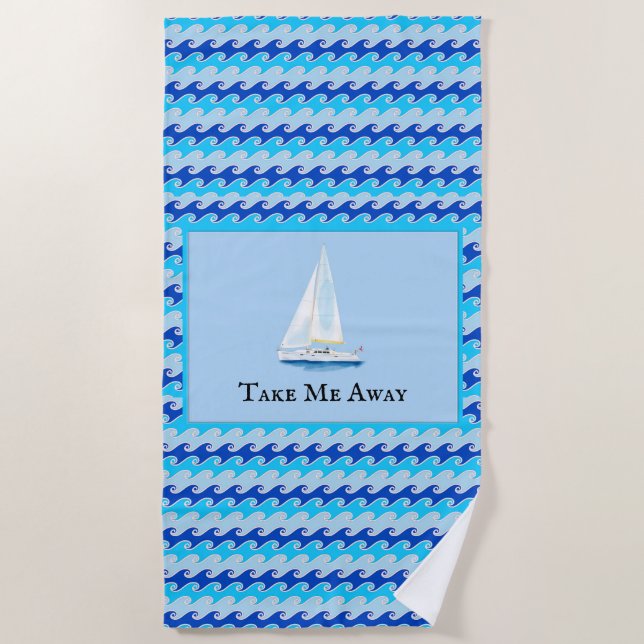 Take Me Away Customisable Beach Towel (Front)