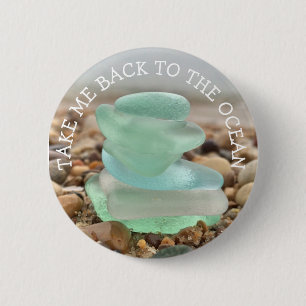 Take me Back to Ocean Teal Sea Glass Buttons