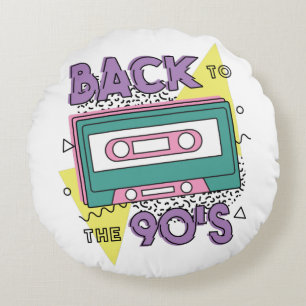 Take Me Back To The Nineties Cassette Round Cushion