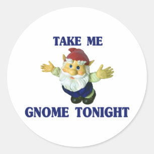 Take Me Gnome Tonight Classic Round Sticker