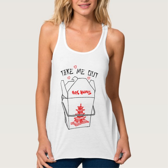 Take Me Out Chinese Takeout Box Hearts Singlet (Front)