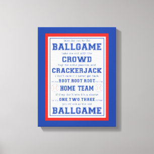 Take Me Out to the Ballgame, Baseball Canvas Print