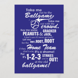 Take Me Out to the Ballgame Invitation