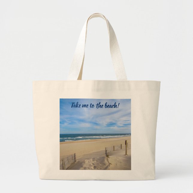 Take Me to the Beach! Jumbo Canvas Bag (Front)
