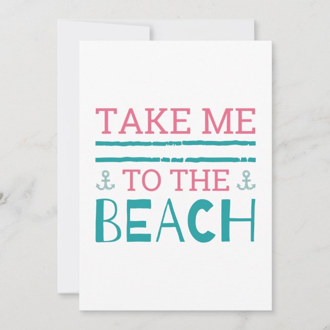 Take Me To The Beach Thank You Card (Front)