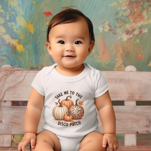 Take me to the Disco Patch watercolor pumpkins  Baby Bodysuit