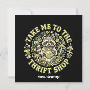 Take Me To The Thrift Shop Vintage Racoon Cottage Invitation