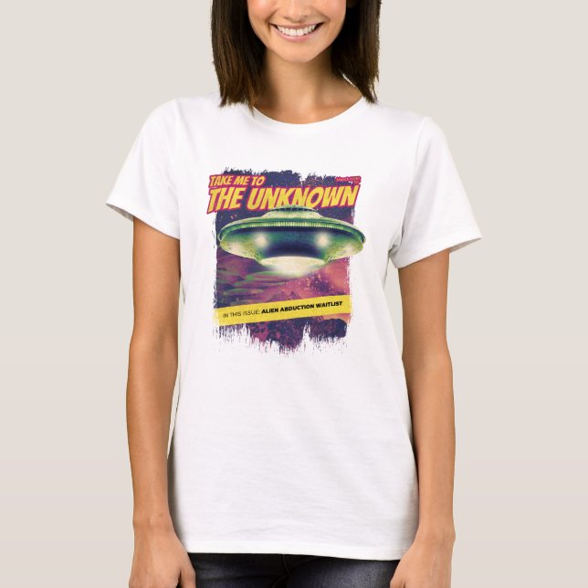 Take Me To The Unknown Retro Magazine Cover T-Shirt (Front)