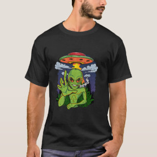 Take Me To Your Dealer Ufo Funny Alien Smoking Wee T-Shirt