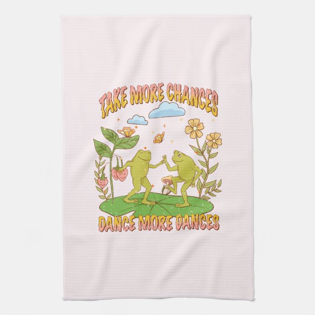 Take More Chances, Dance More Dances Tea Towel (Vertical)