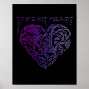Take My Heart Scary Creepy Demons Spooky Halloween Poster