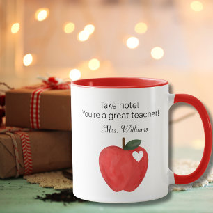 Take note Youre great teacher,Teacher Appreciation Mug