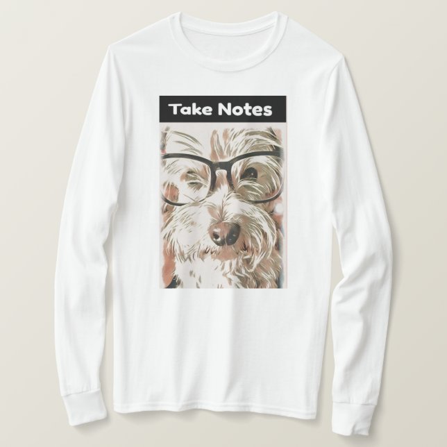 Take Notes Westie Long-Sleeve Shirt (Design Front)