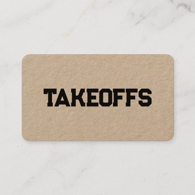 Take-Offs Kraft Business Card (Front)