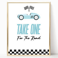 Take One For The Road Red Race Car Favours Sign