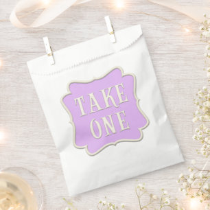 "Take One" Wonderland Tea Party Pastel Purple Favour Bags