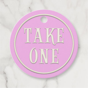 "Take One" Wonderland Tea Party Pink Personalised Favour Tags