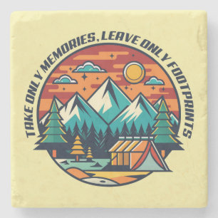 Take Only Memories, Leave Only Footprints Camping Stone Coaster