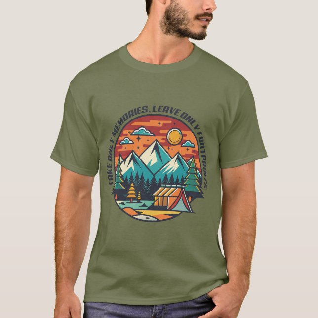 Take Only Memories, Leave Only Footprints Camping T-Shirt (Front)