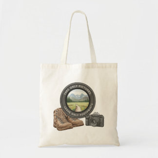 Take Only Pictures Leave Only Footprints Tote Bag