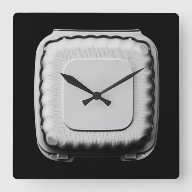 Take Out Container Still Life - Fun Cool Unique Square Wall Clock (Front)