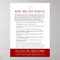 Take out emergency restaurant notice and new menu