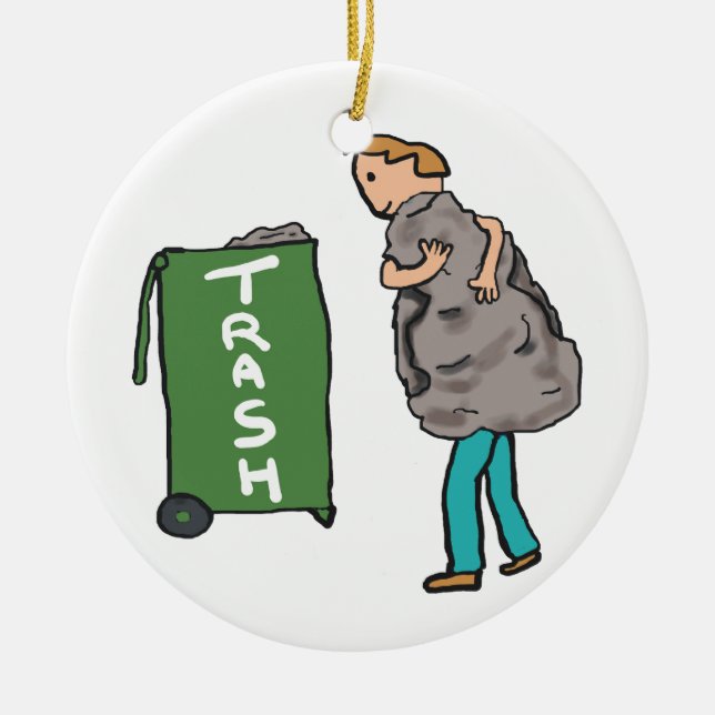 Take Out The Trash Ceramic Tree Decoration (Front)