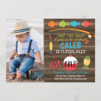 Take The Bait Big One 1st Birthday Invitation