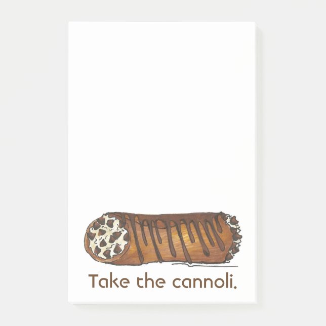 Take the Cannoli Italian Chocolate Cannolis Postit Post-it Notes (Front)