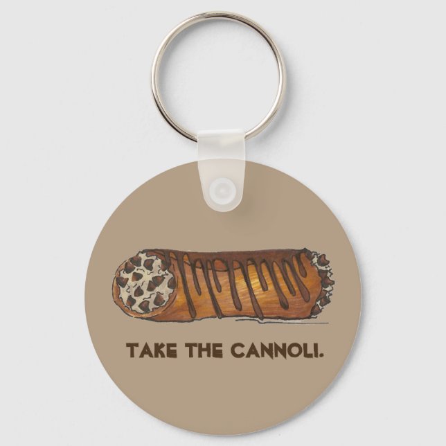 Take the Cannoli Italian Chocolate Chip Pastry Key Ring (Front)