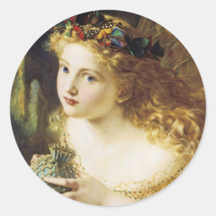 Take The Fair Face of Woman Classic Round Sticker