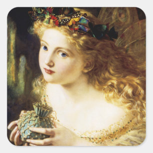 Take The Fair Face of Woman Square Sticker