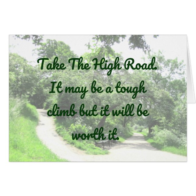 Take the high road...card blank inside (Front Horizontal)