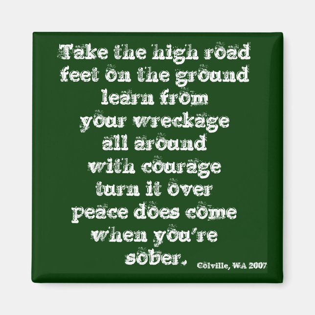 Take the high road - magnet (Front)