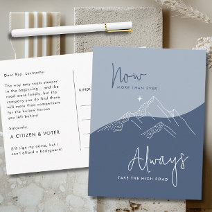 Take the High Road Slate Blue for Congress Postcard