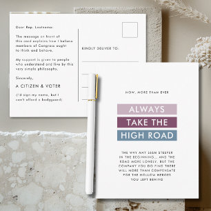 Take the High Road Typography for Congress Postcard