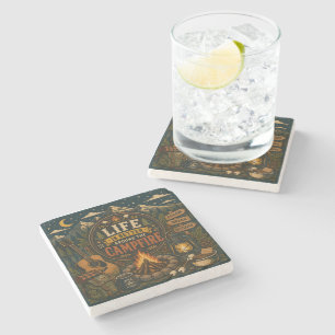 Take The Scenic Route Stone Coaster