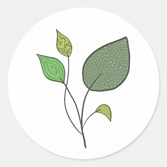 Take three leaves classic round sticker (Front)