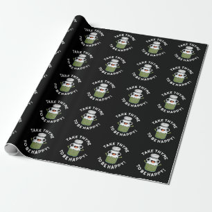 Take Thyme To Be Happy Funny Herb Pun Wrapping Paper