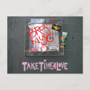 Take Time For Love NYC Photography Graffiti Postcard