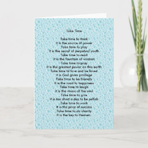 Take Time Greeting Card