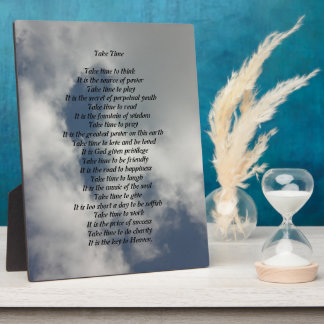Take Time Poem Plaque