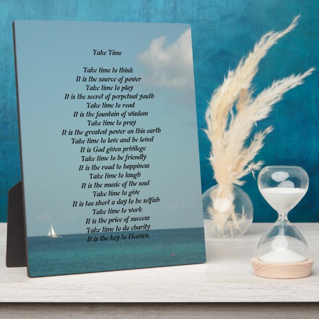 Take Time Poem Plaque (Side)