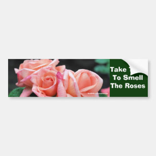 Take Time Smell Roses Inspirational Bumper Sticker