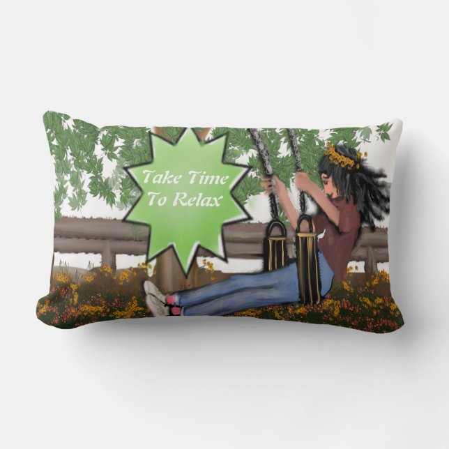 Take Time to Relax Lumbar Pillow That's Fun (Front)