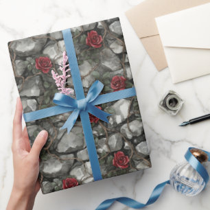 Take Time To Smell The Roses Bricks Wedding Wrapping Paper
