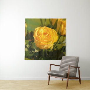 Take time to smell the yellow rose tapestry