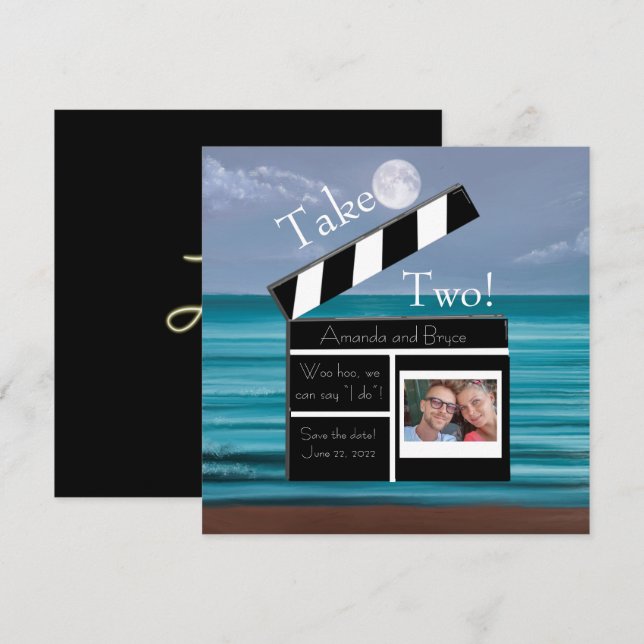 Take Two, save the date moonlit beach (Front/Back)