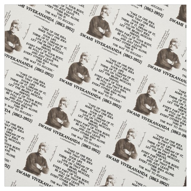 Take Up One Idea Make That Idea Your Life Quote Fabric (Swatch)