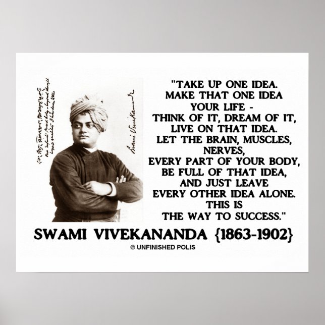 Take Up One Idea Make That Idea Your Life Quote Poster (Front)